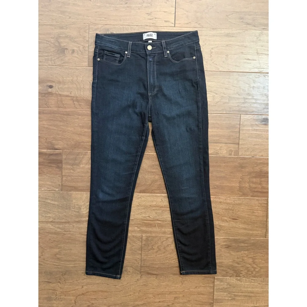 PAIGE Hoxton Ultra Skinny Jeans Womens 30 Dark Indigo High Rise Stretch Denim
